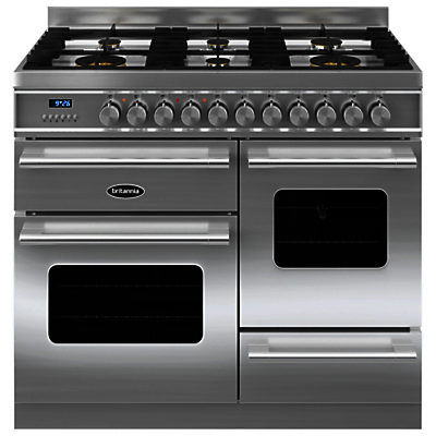 Britannia RC-10XGG-DE Delphi Dual Fuel Range Cooker Stainless Steel